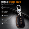 JVCV® Handmade Carbon-Fiber Pattern Leather Key Cover