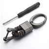 2 Pack Genuine Leather Keychain with Zinc Alloy Buckle Keyring