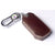 Car Styling Soft Handmade Leather Key Cover Compatible with Kia Seltos 2023 onwards Facelift HTX Carens X Line Sonet Facelift 4 Button Smart Key. (Brown)