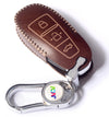 JVCV® Soft Handmade Leather Car Key Cover Compatible with Maruti Suzuki Baleno Ciaz Vitara Brezza S Cross Swift Ignis, Toyota Urban Cruiser Smart Key with Keychain-3B Push Button Start Car Key.