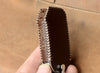 Car Styling Soft Handmade Leather Key Cover Compatible with Kia Seltos 2023 onwards Facelift HTX Carens X Line Sonet Facelift 4 Button Smart Key. (Brown)