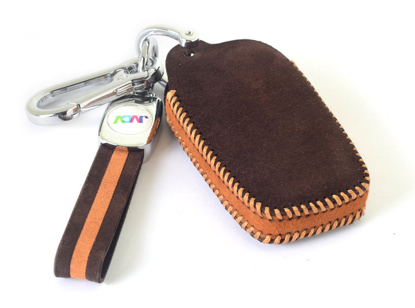 JVCV® Suede Leather Key Cover Compatible with Toyota Fortuner, Hilux, Innova Crysta, Fortuner Legender, Innova HyCross, Land Cruiser 2B/3B Smart Key