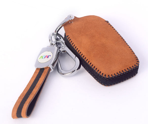 JVCV® Suede Leather Key Cover Compatible with Toyota Fortuner, Hilux, Innova Crysta, Fortuner Legender, Innova HyCross, Land Cruiser 2B/3B Smart Key