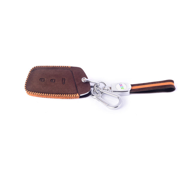 JVCV® Suede Leather Key Cover Compatible with MG Hector, Hector Plus and Windsor EV Smart Key