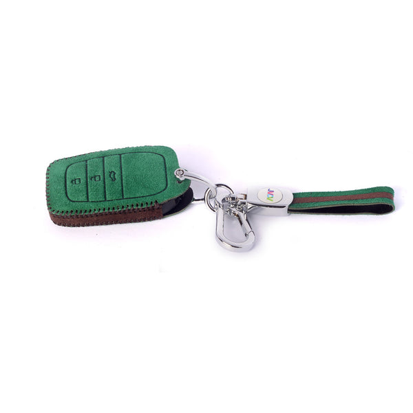 JVCV® Suede Leather Key Cover Compatible with Toyota Fortuner, Hilux, Innova Crysta, Fortuner Legender, Innova HyCross, Land Cruiser 2B/3B Smart Key