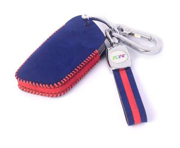 JVCV® Suede Leather Key Cover Compatible with MG Hector, Hector Plus and Windsor EV Smart Key