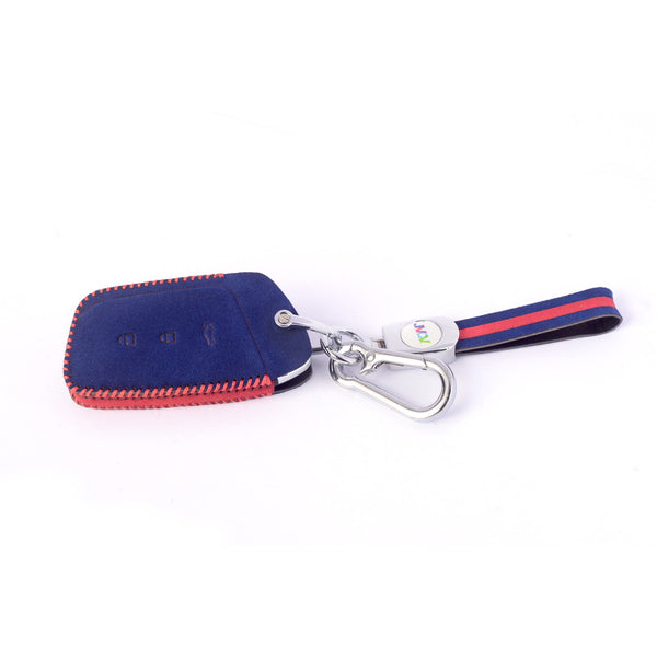 JVCV® Suede Leather Key Cover Compatible with MG Hector, Hector Plus and Windsor EV Smart Key