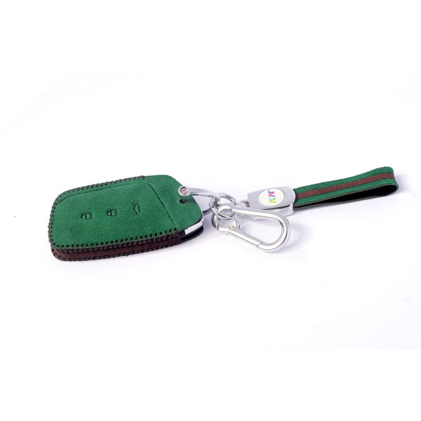 JVCV® Suede Leather Key Cover Compatible with MG Hector, Hector Plus and Windsor EV Smart Key
