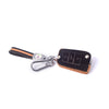 JVCV® Suede Leather Key Cover Compatible with Skoda Kylaq Slavia Kushaq Taigun Tiguan Virtus Octavia Kodiaq Superb Folding Key