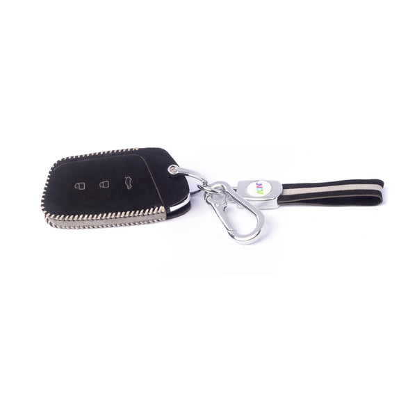 JVCV® Suede Leather Key Cover Compatible with MG Hector, Hector Plus and Windsor EV Smart Key