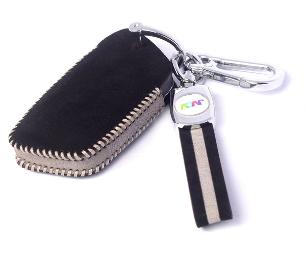 JVCV® Suede Leather Key Cover Compatible with MG Hector, Hector Plus and Windsor EV Smart Key