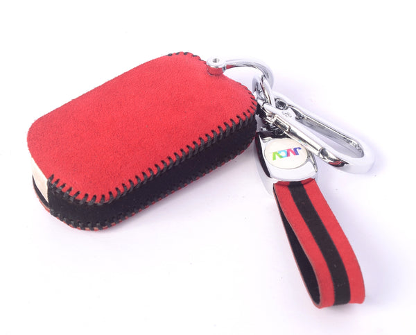 JVCV® Suede Leather Key Cover for Mahindra 3-Button Flip Keys – Compatible with XUV 700, Scorpio N, Thar, 3XO, XUV300, XUV400, Bolero & More