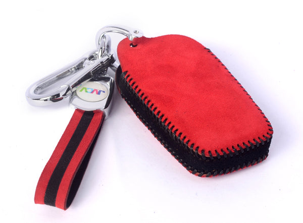 JVCV® Suede Leather Key Cover Compatible with Toyota Fortuner, Hilux, Innova Crysta, Fortuner Legender, Innova HyCross, Land Cruiser 2B/3B Smart Key