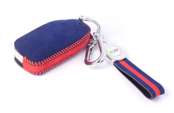 JVCV® Suede Leather Key Cover for Tata Flip Keys – Compatible with Curvv, Tiago, Tigor, Punch, Nexon, Hexa, Safari & More