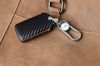 Carbon Fiber Leather Car Key Cover for Tata Curvv smart keys– Premium PU Case with Keychain