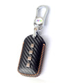 Carbon Fiber Leather Car Key Cover for Tata Curvv smart keys– Premium PU Case with Keychain