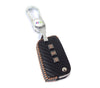 JVCV® Handmade Carbon-Fiber Pattern Leather Key Cover – Skoda Folding Keys