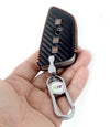 JVCV® Handmade Carbon-Fiber Pattern Leather Key Cover