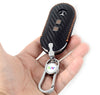 JVCV® Handmade Carbon-Fiber Pattern Leather Key Cover – Mercedes 3‑Button Smart Key (with Keychain)