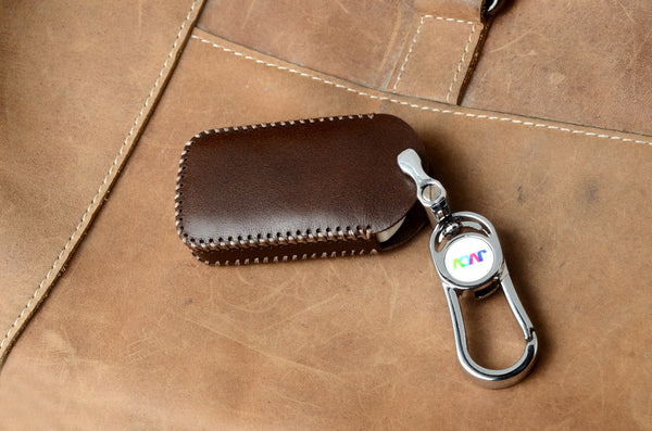 JVCV® Car Styling Soft Handmade Leather Key Cover Compatible with Tata Curvv and Curvv EV Smart Key