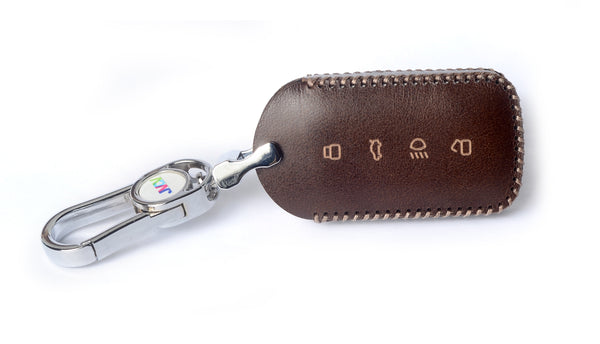 JVCV® Car Styling Soft Handmade Leather Key Cover Compatible with Tata Curvv and Curvv EV Smart Key