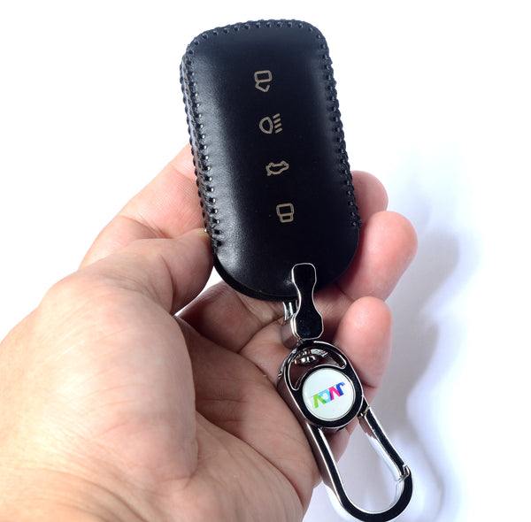 JVCV® Car Styling Soft Handmade Leather Key Cover Compatible with Tata Curvv and Curvv EV Smart Key