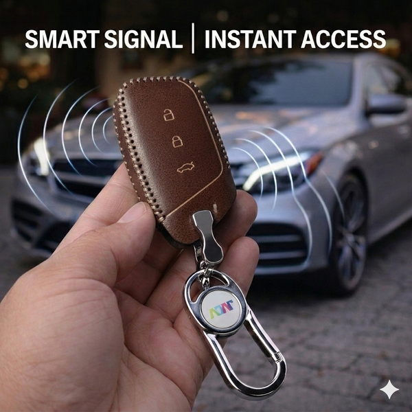 JVCV® Handmade Leather Car Key Cover – Compatible with New MG Hector, Hector Plus & Windsor EV Smart Key