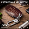 JVCV® Soft Handmade Leather Car Key Cover Compatible with Maruti Suzuki Baleno Ciaz Vitara Brezza S Cross Swift Ignis, Toyota Urban Cruiser Smart Key with Keychain-3B Push Button Start Car Key.