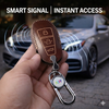 JVCV® Soft Handmade Leather Car Key Cover Compatible with Maruti Suzuki Baleno Ciaz Vitara Brezza S Cross Swift Ignis, Toyota Urban Cruiser Smart Key with Keychain-3B Push Button Start Car Key.