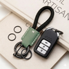JVCV® Premium Braided Keychain with Leather Accent – Durable Car Key Holder Loop | Stylish Everyday Carry Keyring
