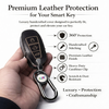 JVCV® Soft Handmade Leather Car Key Cover Compatible with Maruti Suzuki Baleno Ciaz Vitara Brezza S Cross Swift Ignis, Toyota Urban Cruiser Smart Key with Keychain-3B Push Button Start Car Key.