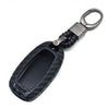 Car Styling Soft Carbon Fiber Pattern Key Cover Compatible With Hyundai Verna Push Button Start Smart Key With Keychain, Black
