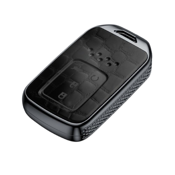 JVCV® Crocodile Pattern ABS Key Cover with Keychain – Compatible with Honda 3/4 Button Smart Keys (City, Elevate, Civic, Amaze & More)