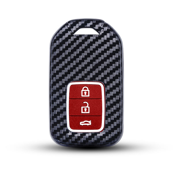 Hard Case Key Cover Compatible with Honda City Elevate Civic Jazz Amaze CR-V WR-V BR-V 3 Button Push Button Start Smart Key