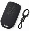 JVCV® Soft TPU Key Cover with Premium Metal Keychain – Matte Black Pattern – Compatible with Honda City, Elevate, Civic, Jazz, Amaze, CR-V, WR-V & BR-V – 3 Button Smart Key