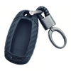 Car Styling Soft Carbon Fiber Pattern Key Cover Compatible With Hyundai Verna Push Button Start Smart Key With Keychain, Black