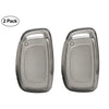 JVCV® 2 Pack Soft TPU Transparent Cover Compatible with Hyundai Alcazar Creta Venue i20 Tucson Elantra Car i10 Grand i20 Xcent Verna 4s Tucson Elantra Grand i10 Nios 4/3 Button Smart Key (Transparent Black)