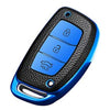 JVCV® Premium Soft TPU Leather Pattern Key Cover Compatible with Hyundai Creta, i10 Grand, i20 Elite, i20 Active, Xcent, Verna 4s, Tucson, Elantra, Grand i10 Nios 3 Button Smart Key