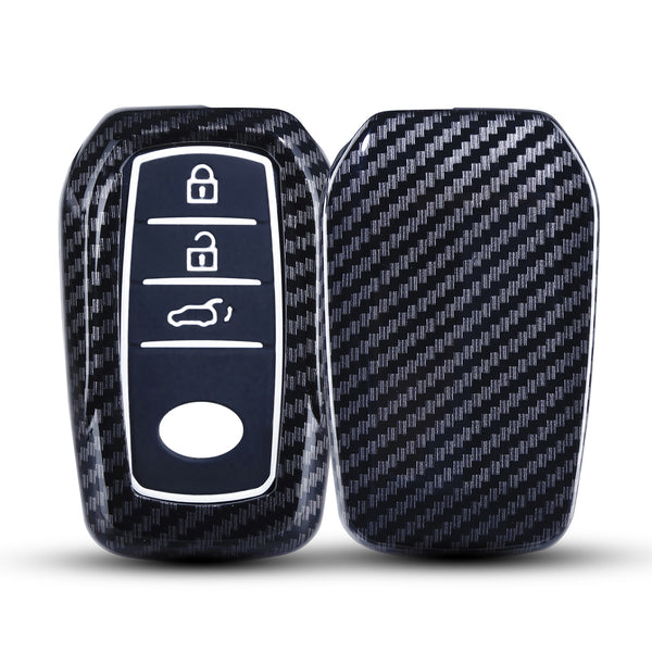Hard Case Key Cover Compatible with Toyota Innova Crysta Fortuner Legender Hycross Hilux Land Cruiser 3 Button Smart Key