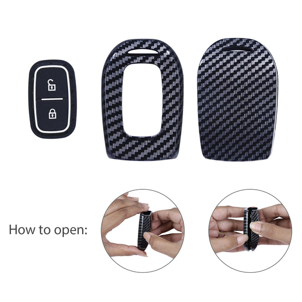 Hard Case Key Cover Compatible with Renault Kiger Kwid Duster 2016 Triber 2 Button Remote Key