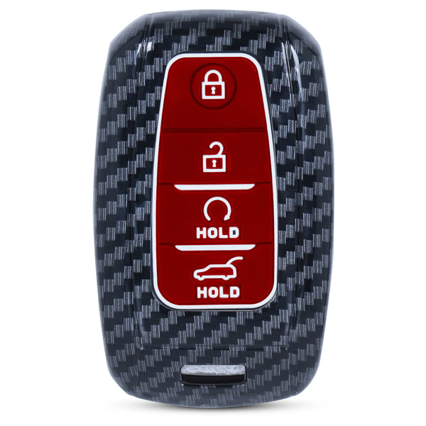 Hard Case Key Cover Compatible with Kia Sonet Seltos 2020 Carens 4 Button Smart Key