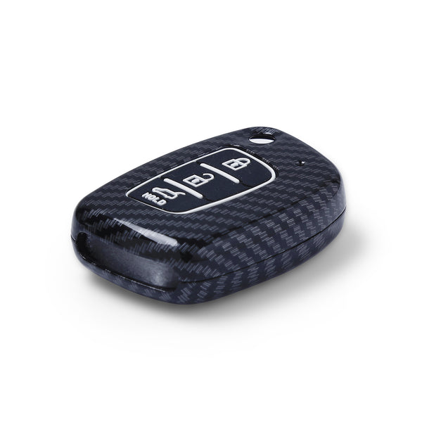 Hard Case Key Cover Compatible with Hyundai Creta Venue Aura Elite i20 Grand i10 Nios Xcent - 3 Button Flip Key