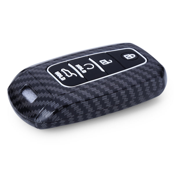 Hard Case Key Cover Compatible with Kia Sonet Seltos 2020 Carens 4 Button Smart Key