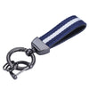 Nylon and Leather Car Keychain, Universal Key Fob Metal Keychain, 360 Degree Rotatable Key Chain Holder for Men and Women