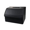 JVCV® Stylish Embossed PU Leather Car Trunk Organizer – Foldable Multipurpose Car Boot Storage Box with Handle