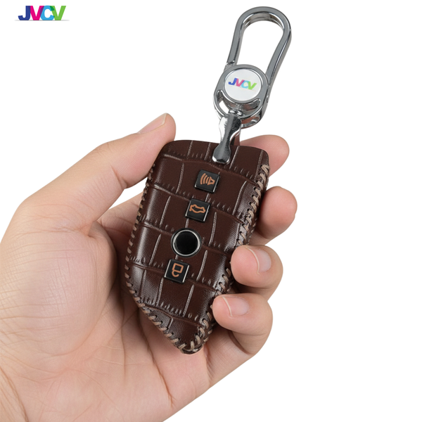 JVCV® Handmade Leather Crocodile Pattern Key Cover – Compatible with BMW 2, 3, 5, 6, 7 Series, X1, X2, X3, X5, X6 – Blade Smart Key
