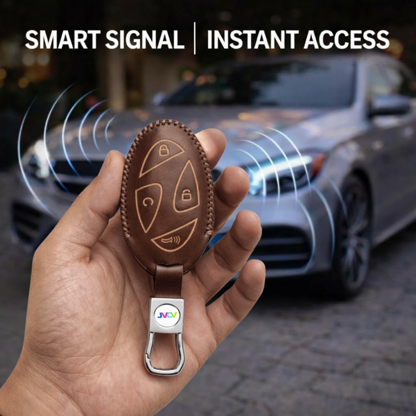 JVCV® Handmade Leather Car Key Cover – Compatible with Hyundai Venue N Line 2026 Smart Key – Premium Soft Leather Protective Case