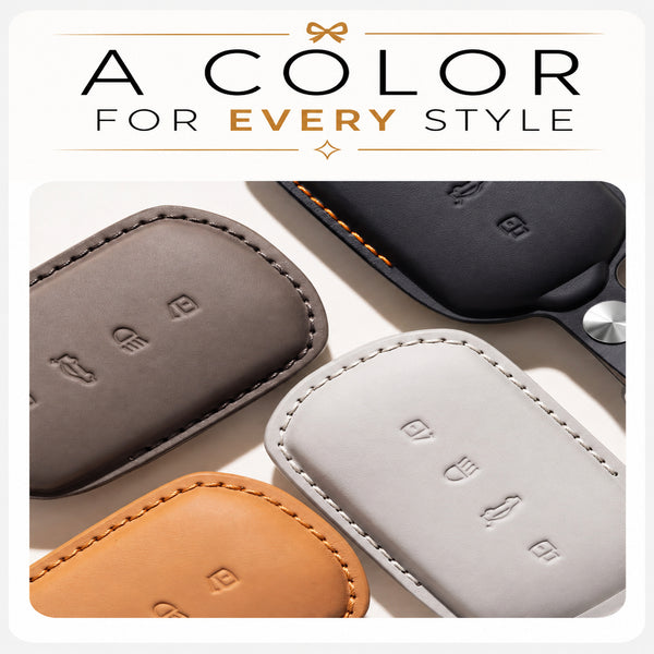 JVCV® Premium Leather Key Cover Compatible with Tata Sierra, Safari Petrol, Harrier Petrol, Curvv & Curvv EV Smart Key | Luxury Car Key Case | 360° Scratch & Drop Protection