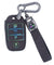 JVCV® Suede Leather Key Cover Compatible with Kia Sonet Seltos Carens 4 Button Smart Key