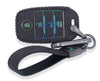 JVCV® Suede Leather Key Cover Compatible with Kia Sonet Seltos Carens 4 Button Smart Key